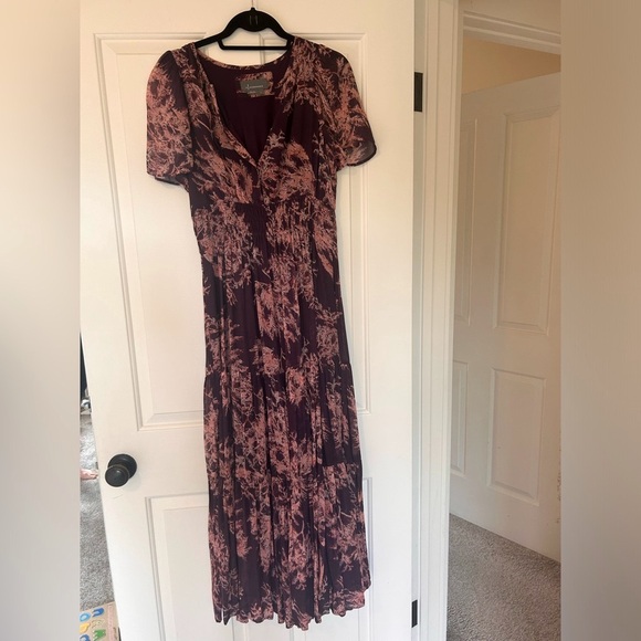 Anthropologie Somerset Maxi Dress Purple Floral, Small - Picture 4 of 16